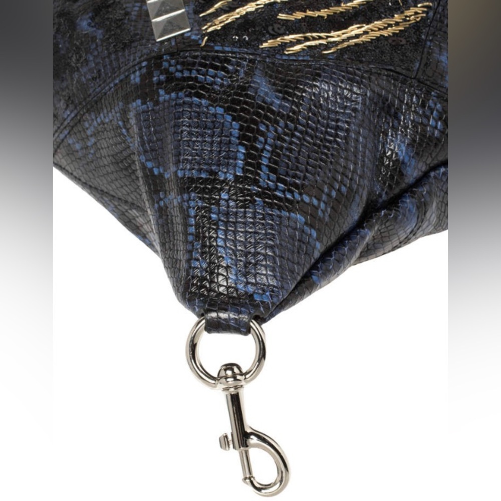 Marc Jacobs Blue/Black Python Embossed Leather Em… - image 8